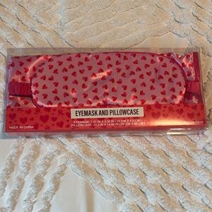 Red Heart Eyemask and Pillowcase Set